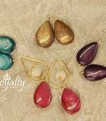 Royalty Pearls Colored Stone Adjustable Earrings