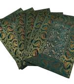Lal Haveli Green Dining Table Mat Set of 6 silk Placemats Set Dining Table Mate Set