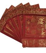 Lal Haveli Dining Table Mat Set of 6 Royal Wedding Decoration silk Placemats Set 12 X 18 inches