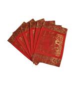 Lal Haveli Dining Table Mat Set of 6 Banarsi silk Fabric Kitchen Placemats