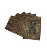 Lal Haveli Dining Table Mat Set of 6 Golden Work silk Placemats Set Best for Dining Table/Shelves 18 X 12 inches
