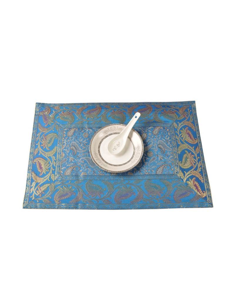 Lal Haveli silk Kitchen Placemats Set for Dining Table Banarsi silk