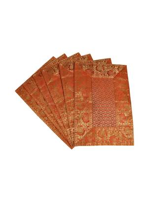 Lal Haveli Dining Table Mats 6 Pieces Banarsi silk Fabric Kitchen Placemats 18 X 12 inches 1