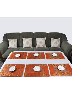 Lal Haveli Dining Table Mats 6 Pieces Banarsi silk Fabric Kitchen Placemats 18 X 12 inches 3