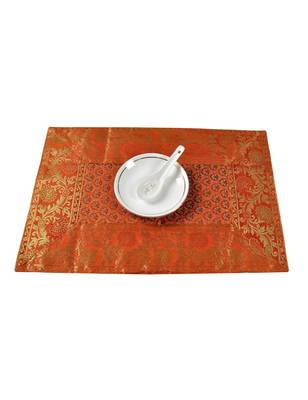 Lal Haveli Dining Table Mats 6 Pieces Banarsi silk Fabric Kitchen Placemats 18 X 12 inches 4