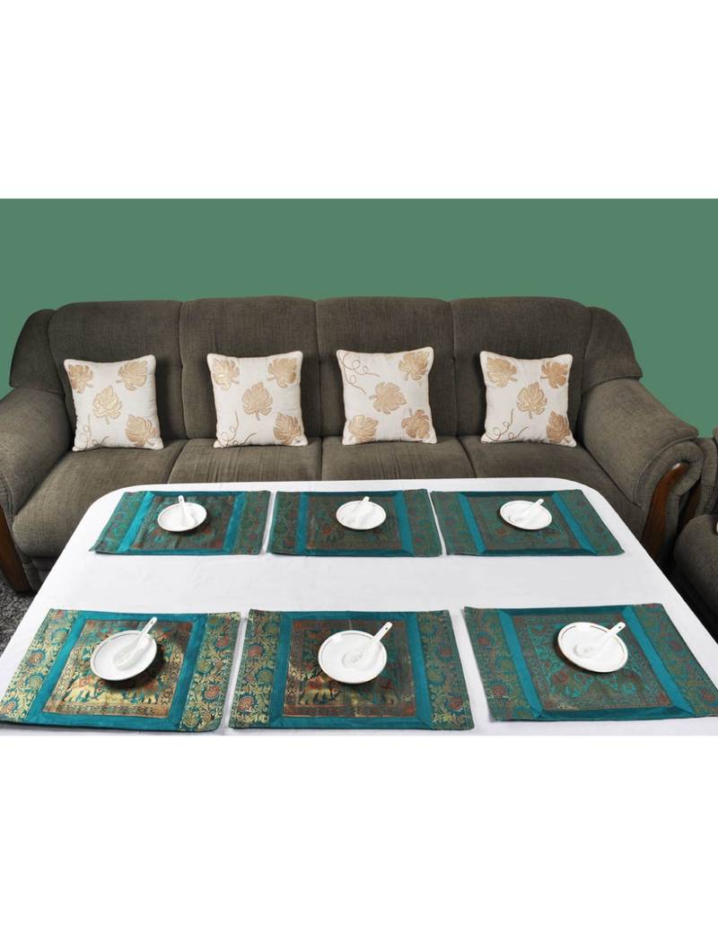 Lal Haveli silk Kitchen Placemats Set for Dining Table Home Decorative