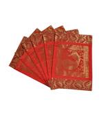 Lal Haveli Dining Table Mat Set of 6 silk Placemats Set Dining Table Mate Set 18 X 12 inches