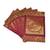 Lal Haveli Dining Table Mat Set of 6 Golden Work silk Placemats Set Best for Dining Table/Shelves 18 X 12 inches