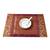 Lal Haveli Dining Table Mat Set of 6 Golden Work silk Placemats Set Best for Dining Table/Shelves 18 X 12 inches