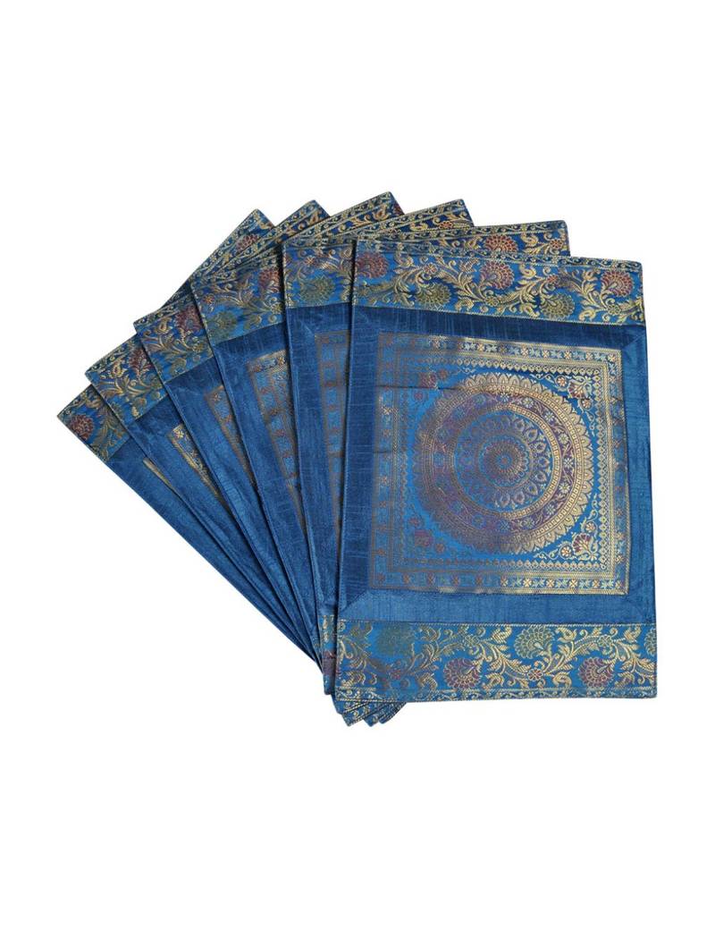 Lal Haveli silk Kitchen Placemats Set for Dining Table Banarsi silk