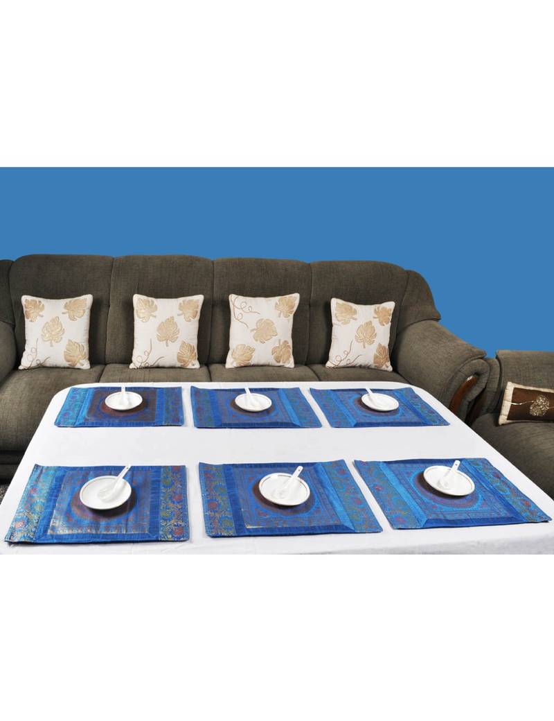 Lal Haveli silk Kitchen Placemats Set for Dining Table Banarsi silk