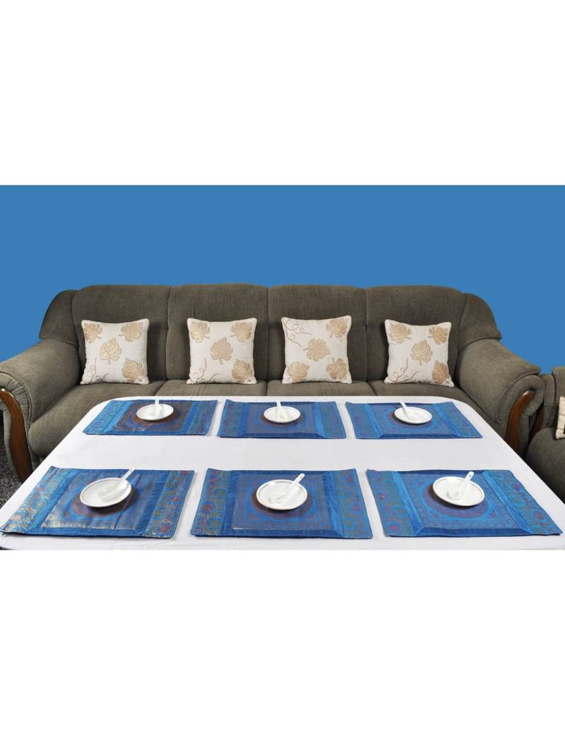 Lal Haveli silk Kitchen Placemats Set for Dining Table Banarsi silk