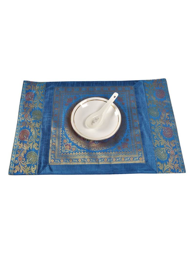 Lal Haveli silk Kitchen Placemats Set for Dining Table Banarsi silk