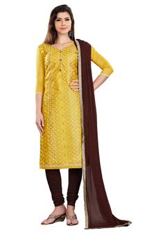 Green Embroidered Art Silk Salwar