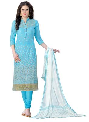 Blue Embroidered Cotton Salwar 1