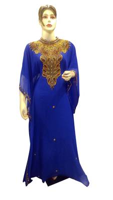 Royal Moroccan Beautiful Zari Work Jilbab Jalabiya Kaftan Dress 1