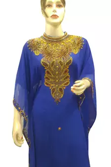 Royal Moroccan Beautiful Zari Work Jilbab Jalabiya Kaftan Dress