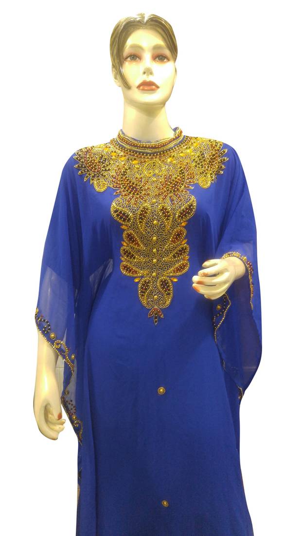 Royal Moroccan Beautiful Zari Work Jilbab Jalabiya Kaftan Dress