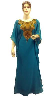 Royal Moroccan Beautiful Zari Work Jilbab Jalabiya Kaftan Dress 1
