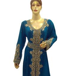 Royal Moroccan Beautiful Zari Work Jilbab Jalabiya Kaftan Dress