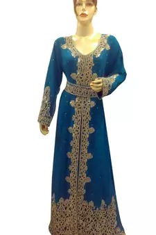 Royal Moroccan Beautiful Zari Work Jilbab Jalabiya Kaftan Dress