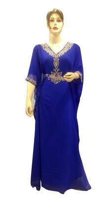 Royal Moroccan Beautiful Zari Work Jilbab Jalabiya Kaftan Dress 2