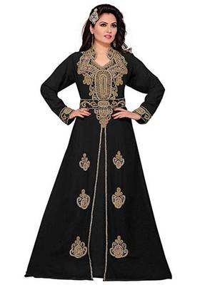 Royal Moroccan Beautiful Zari Work Jilbab Jalabiya Kaftan Dress 1