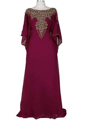 Eleagnt Modern Arabic Kaftan Dress For Women Wedding Gown 1