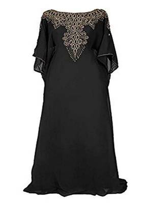 Royal Moroccan Beautiful Zari Work Jilbab Jalabiya Kaftan Dress 1
