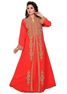 Eleagnt Modern Arabic Kaftan Dress For Women Wedding Gown 1