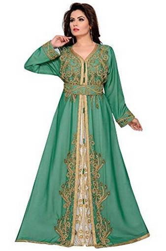 Royal Moroccan Beautiful Zari Work Jilbab Jalabiya Kaftan Dress