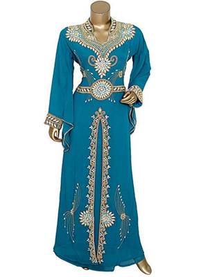 Royal Moroccan Beautiful Zari Work Jilbab Jalabiya Kaftan Dress 1