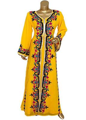 Eleagnt Modern Arabic Kaftan Dress For Women Wedding Gown 1