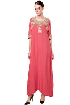 Royal Moroccan Beautiful Zari Work Jilbab Jalabiya Kaftan Dress