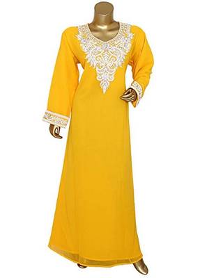 Royal Moroccan Beautiful Zari Work Jilbab Jalabiya Kaftan Dress 1