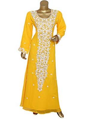 Royal Moroccan Beautiful Zari Work Jilbab Jalabiya Kaftan Dress 1
