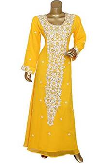 Royal Moroccan Beautiful Zari Work Jilbab Jalabiya Kaftan Dress