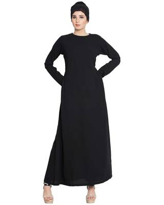 Simple A Line Abaya With Side Pockets 3