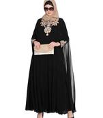 Azza-Two Pieces Set-Designer Abaya With Embroidery On Sleeves And Yoke.