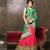 Peach Net -  Brasso unstitched  lehenga with  Green dupattta