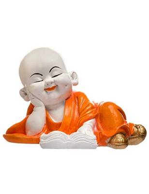 Karigaari India Polyresine Monks Buddha Reading Book Showpiece 1