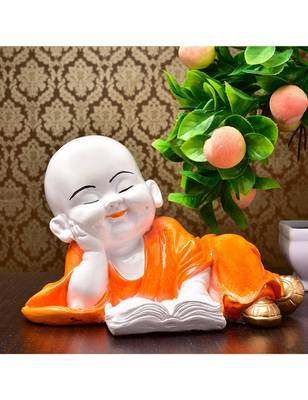 Karigaari India Polyresine Monks Buddha Reading Book Showpiece 4