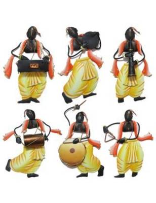 Karigaari India atozcollektive panditji musician wall hanging set of 6 Showpiece for Home Decor 1