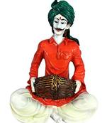 Karigaari India Rajasthani Man Playing Dholak Showpiece for