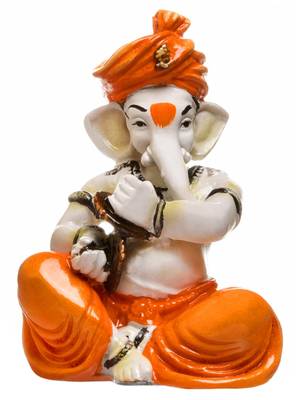 Karigaari India Handcrafted Ganesha Playing Manjeera Showpiece I Best Gifting Option (Size : 5 x 4 x 5 inches) 1