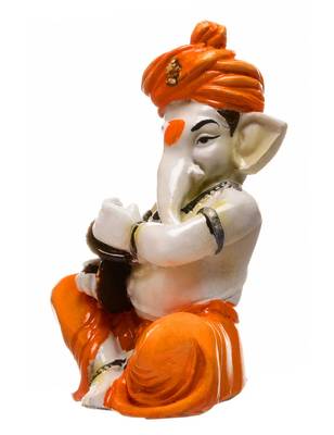 Karigaari India Handcrafted Ganesha Playing Manjeera Showpiece I Best Gifting Option (Size : 5 x 4 x 5 inches) 3