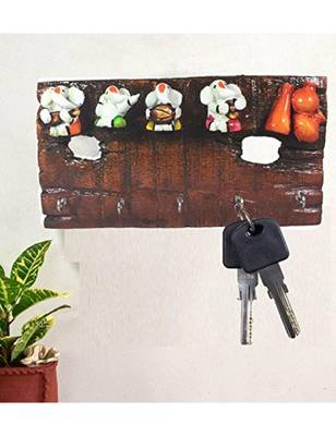 Karigaari India Resine Set of 4 Musical Ganesha Key Holderatio 1