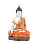 Karigaari India Meditating Buddha Showpiece - Orange Color