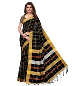 Black bengal handloom Linen saree with blouse