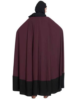 Doha-Two Piece  Designer Irani Kaftan-Wine-Black 4